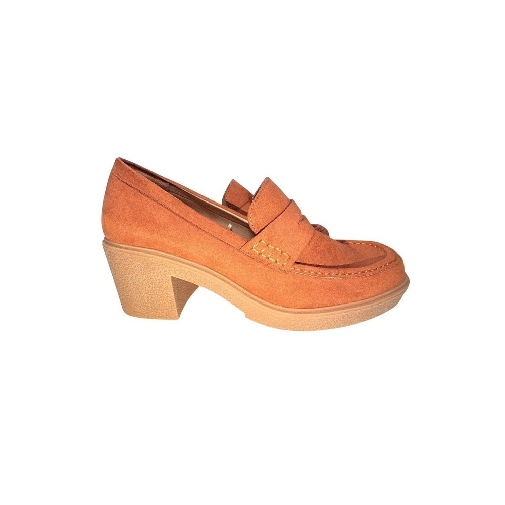 Torrid Penny Loafers Womens 10W Brown Faux Suede Platform Heels New